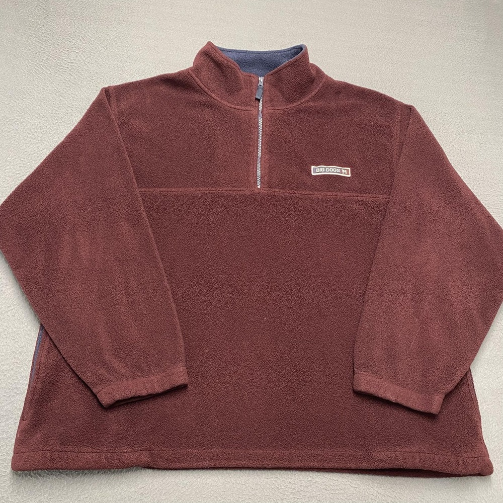 Big Dogs Jacket Mens Big 1X Red Fleece Anorak 1/4 Zip‎ Polar Dogs Tech Gear